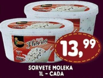 Supermercados Cristal Sorvete Moleka 1L cada oferta