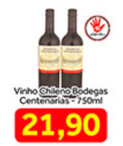 Shibata Supermercados Vinho Chileno Bodegas Centenarias 750ml oferta