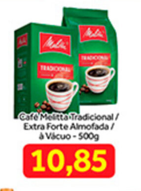 Shibata Supermercados Cafe Melitta Tradicional/ Extra Forte Almofada a vacuo 500g oferta
