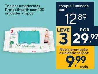 Toalhas Umedecidas Protecthealth Com 120 Unidades Tipos