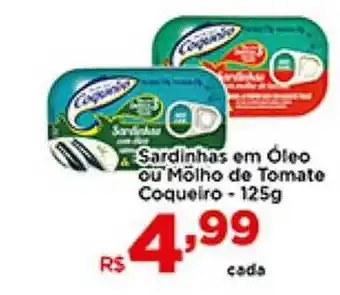Shibata Supermercados Sardinhas Em óleo Ou Molho De Tomate Coqueiro oferta
