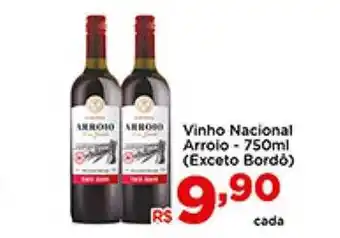 Shibata Supermercados Vinho Nacional Arroio oferta