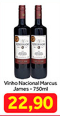 Shibata Supermercados Vinho Nacional Marcus James 750ml oferta