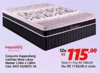 Lojas Becker Conjunto Kappesberg Colchao Mola c/box Master 1.38mx1.88m oferta