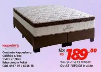 Lojas Becker Conjunto Kappesberg Colchao c/box 1.58mx1.98m oferta