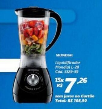 Lojas Becker Liquidificador Mondial L-28 oferta