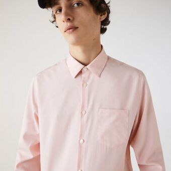 Lacoste Camisa masculina regular fit em popeline de algodão oferta