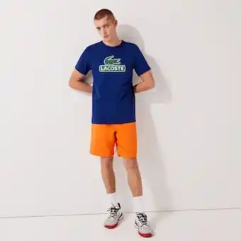 Lacoste Camiseta masculina lacoste sport respirável com logo estampado oferta