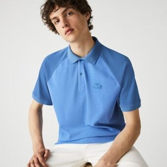 Lacoste Polo masculina lacoste regular fit em algodão com stretch e mangas contrastantes oferta
