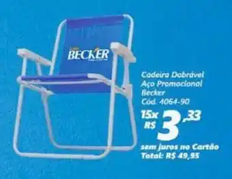 Lojas Becker Cadeira Dobravel Aco Promocional Becker oferta