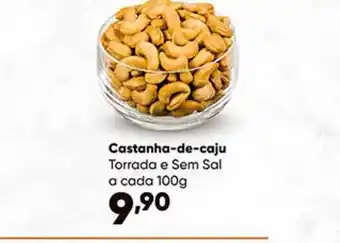 Castanha De Caju Torrada E Sem Sal A Cada 100g