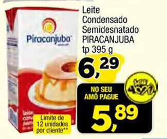 Amarelinha supermercados Leite Condensado Semidesnatado Pirancanjuba TP 395g oferta