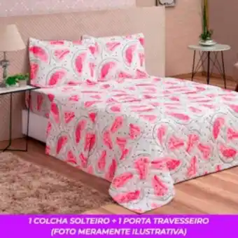 Vest Casa Kit cobre leito colcha solteiro col vidaecor 2 peças froot dreams vestcasa oferta