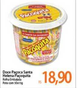 Atacadão Doce Paçoca Santa Helena Paçoquita Rolha Embalada Pote Com 50x15g oferta
