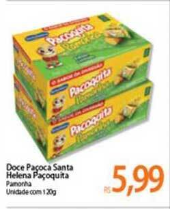 Atacadão Doce Paçoca Santa Helena Paçoquita 20g oferta