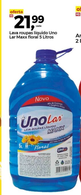 Frangolândia Lava roupas Liquido Uno Lar Maxx Floral 5L oferta