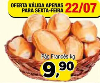 Amarelinha supermercados Pao Frances 1kg oferta