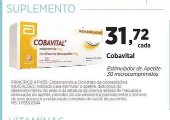 Cobavital Estimulador De Apetite 30 Microcomprimidos