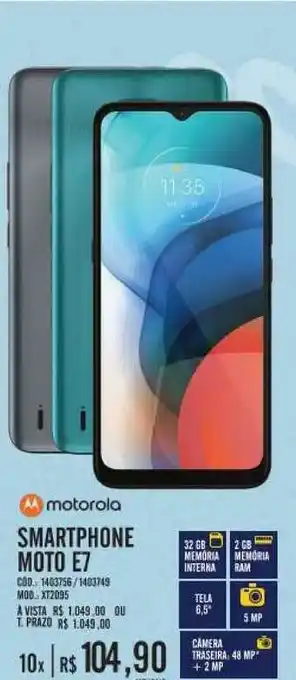 Zema Smartphone Moto E7 Motorola oferta