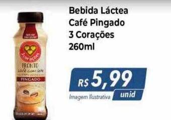Hiper Moreira Bebida lactea café pingado 3 corações oferta
