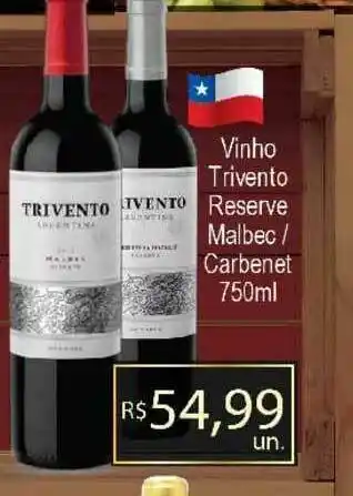Supermercados Alvorada Vinho Trivento Reserve Malbec - Cabernet 750ml oferta