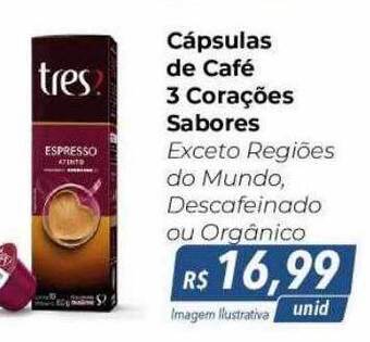 Hiper Moreira Cápsulas de café 3 corações sabores oferta