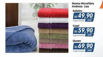 Hiper Moreira Manta microfibra andreza lisa solteiro casal queen oferta