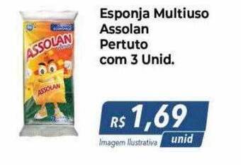 Hiper Moreira Esponja multiuso assolan pertuto com 3 oferta