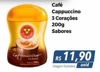 Hiper Moreira Café cappuccino 3 corações sabores oferta