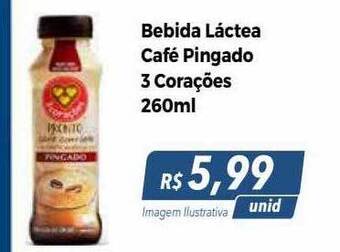 Hiper Moreira Bebida láctea café pingado 3 corações oferta