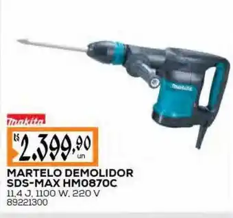 Obramax Makita martelo demolidor sds-max hm0870c oferta