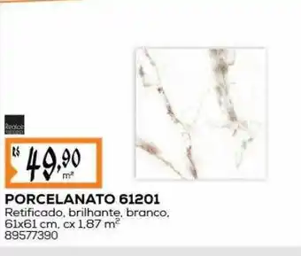 Obramax Porcelanato 61201 retificado, brilhante, branco oferta