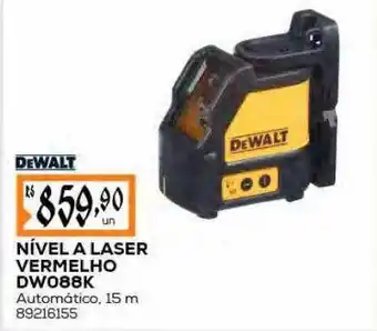 Obramax Dewalt nível a laser vermelho dw088k oferta