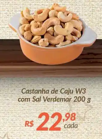 Castanha De Caju W3 Com Sal Verdemar 200g