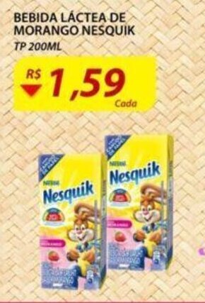 Assaí Atacadista Bebida Lactea De Morango Nesquik 200ml oferta