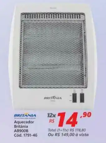 Lojas Becker Aquecedor Britânia Ab900b oferta
