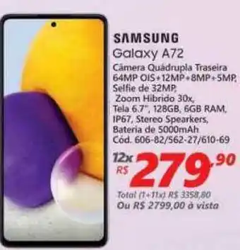 Lojas Becker Samsung Galaxy A72 oferta