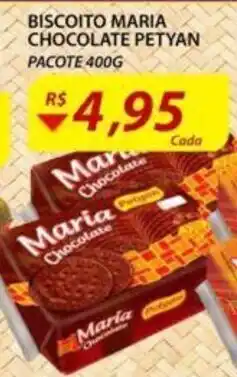 Assaí Atacadista Biscoito Maria Chocolate Petyan 400g oferta