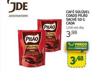 Cooper Café solúvel coado pilão sachê cada oferta