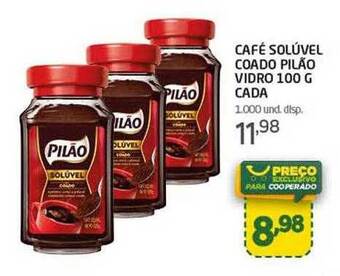 Cooper Café sóluvel coado pilão vidro cada oferta