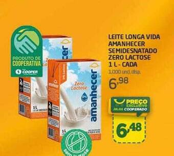 Cooper Leite longa vida amanhecer semidesnatado zero lactose - cada oferta