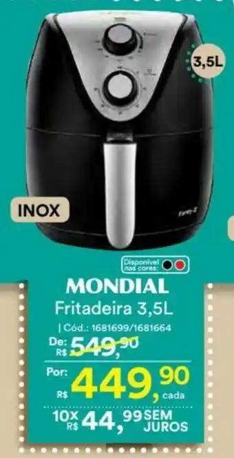 Casa e Vídeo Mondial Fritadeira 3.5L oferta