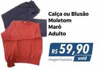 Hiper Moreira Calça ou blusão moletom marô adulto oferta