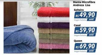Hiper Moreira Manta microfibra andreza lisa solteiro casal queen oferta