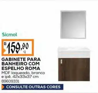 Gabinete para banheiro com espelho roma