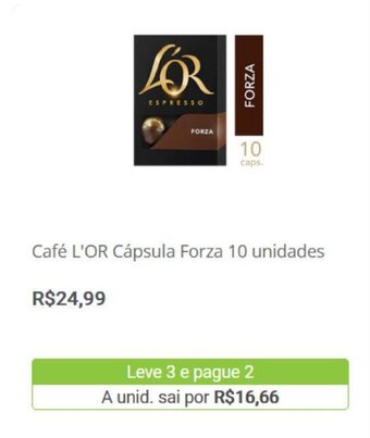 Pão de Açúcar Cafe L'or Capsula Forza 10 unidades oferta