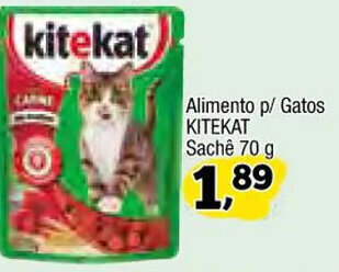 Amarelinha supermercados Alimento p/ Gatos Kitekat sache 70g oferta