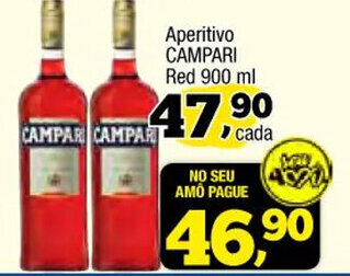 Amarelinha supermercados Aperitivo Campari Red 900ml oferta