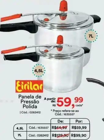 Casa e Vídeo Panela de Pressao Polida oferta