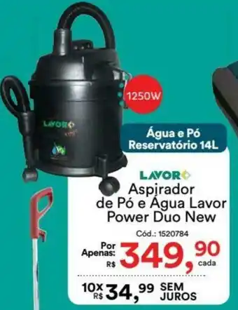 Casa e Vídeo Aspirador de Po e Agua Lavor Power Duo New 1250W oferta